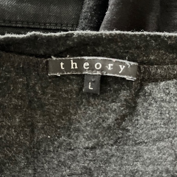 Theory Dark Grey Scoop Neck T-Shirt - Picture 3 of 5
